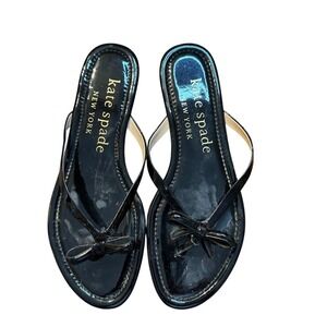 Kate Spade Shoes Womens Size 9 Patent Leather Sandals Bow Thong Petit New York